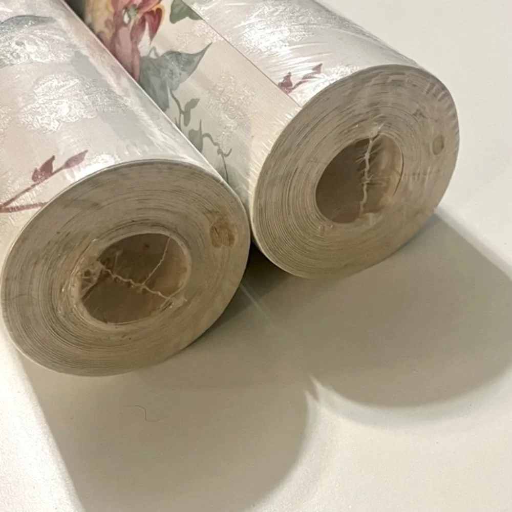 New Village Floral Texture Prepaste/Wash/Peel Vinyl Double Rolls Wallpaper Set